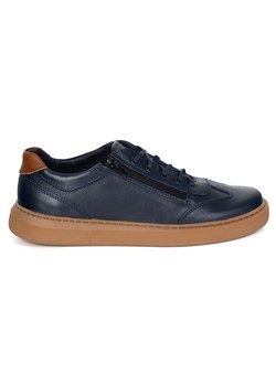 Buty męskie skóra naturalna  OLIVIER 7142DT granatowe ze sklepu butyolivier w kategorii Półbuty męskie - zdjęcie 186222866