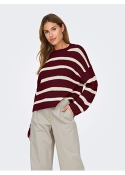 JDY Sweter w kolorze bordowo-białym ze sklepu Limango Polska w kategorii Swetry damskie - zdjęcie 186223426