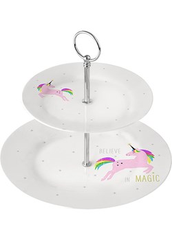 ppd Etażerka &quot;Unicorn&quot; w kolorze biało-różowym - wys. 25 cm ze sklepu Limango Polska w kategorii Misy i tace dekoracyjne - zdjęcie 186224099