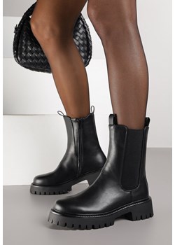 Czarne Botki Sztyblety z Wysoką Cholewką Radvira - id: 399305 - marki born2be - 186225546 Czarne Botki Sztyblety z Wysoką Cholewką Radvira ze sklepu born2be.pl w kategorii Botki - zdjęcie 186225546