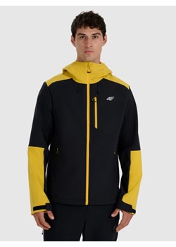 Męski softshell rozpinany z kapturem 4F 4FRAW25TSOFM506 - czarny ze sklepu Sportstylestory.com w kategorii Kurtki męskie - zdjęcie 186230047