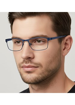 Męskie oprawki korekcyjne zerówki okulary prostokątne M3B granatowy - id: 9236 - marki Sunoptic - 186242158 Męskie oprawki korekcyjne zerówki okulary prostokątne M3B granatowy ze sklepu Stylion w kategorii Oprawki do okularów męskich - zdjęcie 186242158
