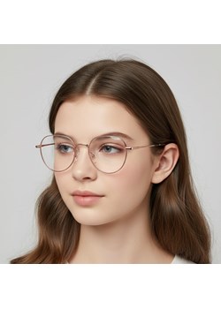 Okulary zerówki lenonki oprawki korekcyjne medium M294 złote ze sklepu Stylion w kategorii Oprawki do okularów męskich - zdjęcie 186242159