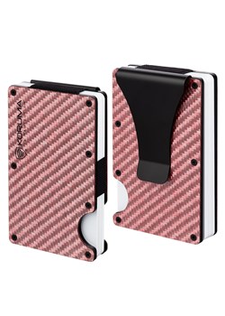 Aluminiowe etui antykradzieżowe na karty zbliżeniowe (różowy, karbon) ze sklepu Koruma ID Protection w kategorii Etui - zdjęcie 186242428