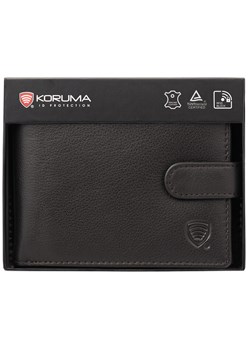 Zapinany portfel męski skórzany na karty zbliżeniowe i monety (ciemny brąz) ze sklepu Koruma ID Protection w kategorii Portfele męskie - zdjęcie 186242698