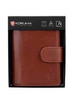 Skórzany męski portfel na karty i monety z ochroną RFID (brąz) ze sklepu Koruma ID Protection w kategorii Portfele męskie - zdjęcie 186242856
