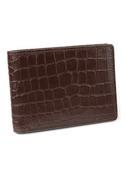 Cienki portfel męski skórzany typu SLIM do marynarki (Brąz, Croco) ze sklepu Koruma ID Protection w kategorii Portfele męskie - zdjęcie 186243257