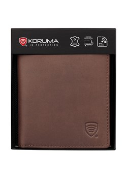 Bardzo mały portfel skórzany męski RFID BLOCK (brązowy) ze sklepu Koruma ID Protection w kategorii Portfele męskie - zdjęcie 186243335