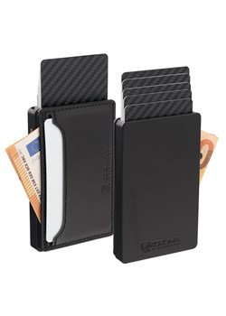 Aluminiowe etui na karty + etui skórzane z magsafe (czarny) ze sklepu Koruma ID Protection w kategorii Etui - zdjęcie 186243417