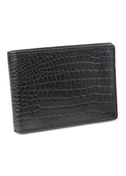 Super cienki portfel męski skórzany typu SLIM (Czarny, Croco) ze sklepu Koruma ID Protection w kategorii Portfele męskie - zdjęcie 186243427