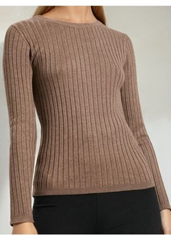 Sinsay - Dopasowany sweter z długimi rękawami - brązowy - id: 369EU-88J - marki Sinsay - 186244886 Sinsay - Dopasowany sweter z długimi rękawami - brązowy ze sklepu Sinsay w kategorii Swetry damskie - zdjęcie 186244886