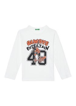 United Colors Of Benetton Bluzka 3JERC10QO Biały Regular Fit ze sklepu MODIVO w kategorii T-shirty chłopięce - zdjęcie 186245535