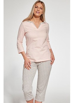 Bawełniana piżama damska 766/358 Cindy, Kolor łososiowy-wzór, Rozmiar M, Cornette ze sklepu Primodo w kategorii Piżamy damskie - zdjęcie 186246288