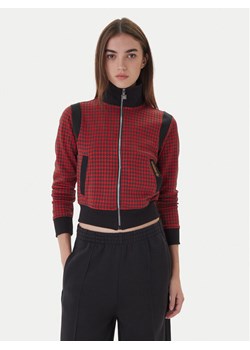 adidas Bluza Houndstooth JY3461 Czerwony Regular Fit ze sklepu MODIVO w kategorii Bluzy damskie - zdjęcie 186247759