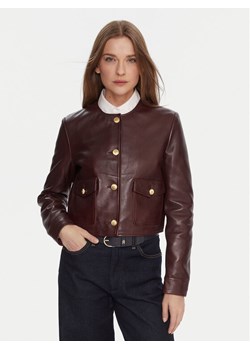 Tommy Hilfiger Kurtka skórzana WW0WW46861 Bordowy Regular Fit ze sklepu MODIVO w kategorii Kurtki damskie - zdjęcie 186247847