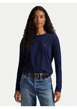 Polo Ralph Lauren Bluzka 211898699002 Granatowy Regular Fit - id: 0000303187989 - marki Polo Ralph Lauren - 186247926 Polo Ralph Lauren Bluzka 211898699002 Granatowy Regular Fit ze sklepu MODIVO w kategorii Bluzki damskie - zdjęcie 186247926