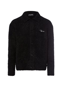 PEGADOR Męski kardigan - Signar Mężczyźni czarny jednolity ze sklepu vangraaf w kategorii Swetry męskie - zdjęcie 186249188