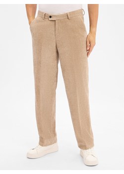 Finshley & Harding London Spodnie - Ben Mężczyźni Comfort Fit Sztruks beżowy jednolity ze sklepu vangraaf w kategorii Spodnie męskie - zdjęcie 186249259