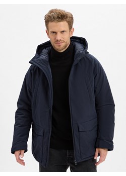 Nils Sundström Męska kurtka zimowa Mężczyźni Sztuczne włókno granatowy jednolity ze sklepu vangraaf w kategorii Kurtki męskie - zdjęcie 186249266