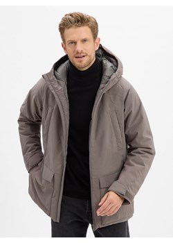 Nils Sundström Męska kurtka zimowa Mężczyźni Sztuczne włókno szary jednolity ze sklepu vangraaf w kategorii Kurtki męskie - zdjęcie 186249267