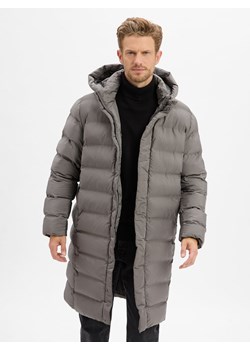 Finshley & Harding Męska kurtka pikowana - długa Fudo Mężczyźni błotnisty jednolity ze sklepu vangraaf w kategorii Kurtki męskie - zdjęcie 186249268