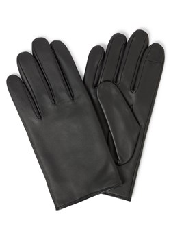 BOSS Orange Męskie rękawiczki skórzane Mężczyźni skóra czarny jednolity ze sklepu vangraaf w kategorii Rękawiczki damskie - zdjęcie 186249279