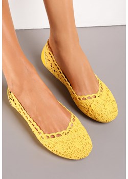 Żółte Koronkowe Balerinki Wsuwane Treada ze sklepu born2be.pl w kategorii Balerinki - zdjęcie 186251198