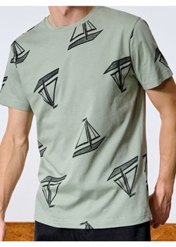 Sinsay - Koszulka we wzory - zielony ze sklepu Sinsay w kategorii T-shirty męskie - zdjęcie 186252078