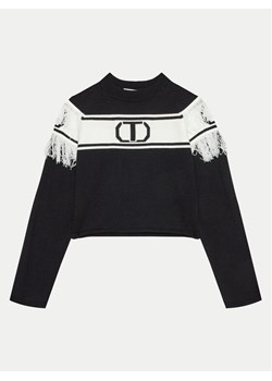 TWINSET Sweter 242GJ3163 Czarny Regular Fit ze sklepu MODIVO w kategorii Swetry dziewczęce - zdjęcie 186252637
