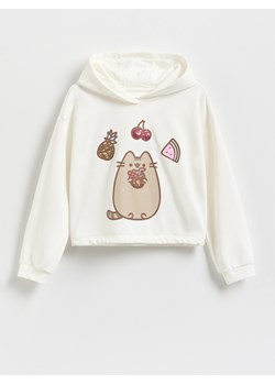 Reserved - Bluza z aplikacją Pusheen - złamana biel ze sklepu Reserved w kategorii Bluzy dziewczęce - zdjęcie 186254018