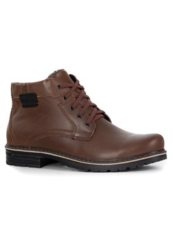 Buty Męskie trzewiki zimowe skórzane POLBUT J35S brązowe ze sklepu butyolivier w kategorii Buty zimowe męskie - zdjęcie 186254479