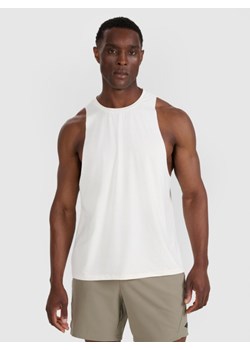 Męski tank top treninowy 4F 4FWAW25TFSLM554 - biały ze sklepu Sportstylestory.com w kategorii T-shirty męskie - zdjęcie 186254838