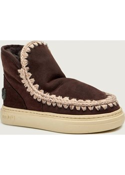 MOU Śniegowce Eskimo sneak bold glitter logo | z dodatkiem wełny | zamsz ze sklepu Gomez Fashion Store w kategorii Śniegowce damskie - zdjęcie 186255008
