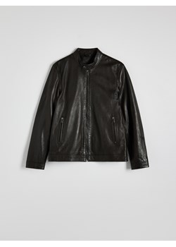 Reserved - Skórzana kurtka ze stójką - ciemnobrązowy ze sklepu Reserved w kategorii Kurtki męskie - zdjęcie 186256988