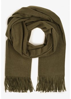 Zielony Szalik Długi z Frędzlami z Domieszką Wełny Torilisa ze sklepu born2be.pl w kategorii Szaliki i chusty damskie - zdjęcie 186257636