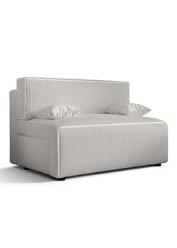Biała sztruksowa sofa rozkładana z pojemnikiem L1-K41 ze sklepu Edinos.pl w kategorii Sofy i kanapy - zdjęcie 186258357