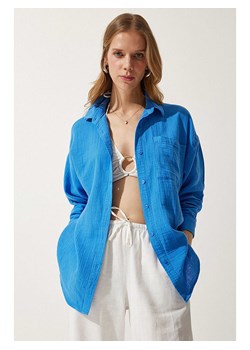 Happiness Istanbul Bluzka w kolorze niebieskim ze sklepu Limango Polska w kategorii Koszule damskie - zdjęcie 186258577