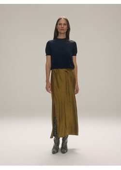 Reserved - Spódnica maxi z rozcięciem z tkaniny NAIA - oliwkowy ze sklepu Reserved w kategorii Spódnice - zdjęcie 186259815