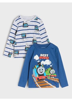 Sinsay - Bawełniana koszulka z nadrukiem 2 pack Thomas&Friends - niebieski ze sklepu Sinsay w kategorii Bluzki dziewczęce - zdjęcie 186262007
