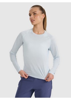 Damski longsleeve do biegania 4F 4FWAW25TFLOF415 - niebieski ze sklepu Sportstylestory.com w kategorii Bluzki damskie - zdjęcie 186263418