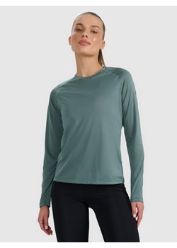 Damski longsleeve do biegania 4F 4FWAW25TFLOF415 - turkusowy ze sklepu Sportstylestory.com w kategorii Bluzki damskie - zdjęcie 186263429