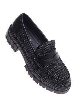 Czarne półbuty loafersy damskie /B6-3 18236 W142/ ze sklepu Pantofelek24.pl w kategorii Półbuty damskie - zdjęcie 186264725