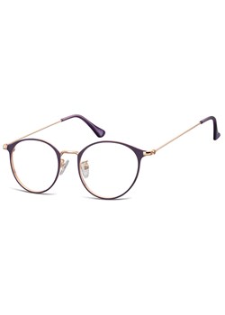 Okulary zerówki oprawki korekcyjne lenonki owalne 923B fioletowo-złote ze sklepu Stylion w kategorii Okulary korekcyjne damskie - zdjęcie 186265639