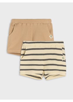 Sinsay - Szorty ze strukturalnej dzianiny 2 pack - kremowy ze sklepu Sinsay w kategorii Spodenki niemowlęce - zdjęcie 186266617