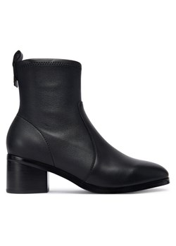 Tommy Hilfiger Botki Th Stretch Leather Bootie FW0FW08860 Czarny ze sklepu MODIVO w kategorii Botki - zdjęcie 186267416