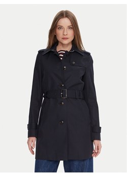 Tommy Hilfiger Trencz Heritage Single WW0WW24966 Granatowy Regular Fit ze sklepu MODIVO w kategorii Płaszcze damskie - zdjęcie 186267449