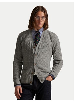 Polo Ralph Lauren Kardigan 710949808005 Szary Regular Fit ze sklepu MODIVO w kategorii Swetry męskie - zdjęcie 186267557