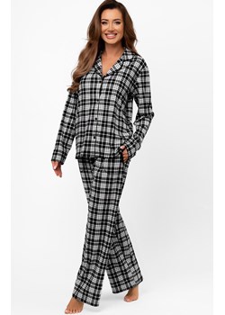 Rozpinana piżama damska w kratkę Klara, Kolor czarno-biały, Rozmiar S, Italian Fashion ze sklepu Primodo w kategorii Piżamy damskie - zdjęcie 186269947