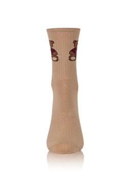 Skarpetki męskie z misiem S180D Ted, Kolor beżowo-bordowy, Rozmiar 41-43, Italian Fashion ze sklepu Intymna w kategorii Skarpetki męskie - zdjęcie 186270477