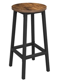 Drewniany rustykalny taboret na czarnym stelażu  T6-M59 ze sklepu Edinos.pl w kategorii Hokery - zdjęcie 186270607